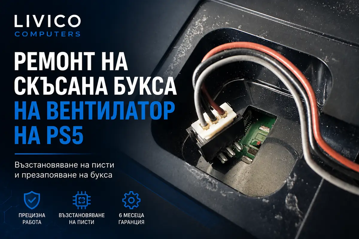 Скъсана букса на PS5 за вентилатор